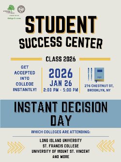 2026 Instant decision day on January 26th 2:00 pm - 5:00 pm